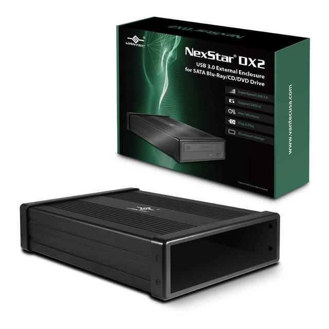 Vantec NST-540S3-BK NexStar DX2 USB 3.0 External Enclosure For SATA Blu-Ray/CD/DVD Drive  | NST-540S3-BK