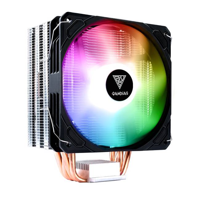 Gamdias GD-BOREAS E1-410 CPU Air Cooler 120mm fan, 5V 3-pin RGB sync, PWM, Thick Aluminum Base Plate, 4 Copper Heat-Pipes | GD-BOREAS E1-410