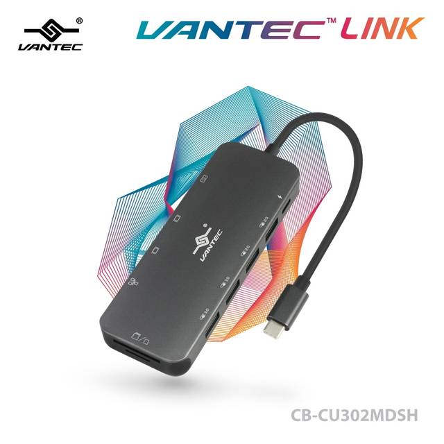 Vantec CB-CU302MDSH Link USB C Multi-Function Hub with 100W Power Delivery | CB-CU302MDSH