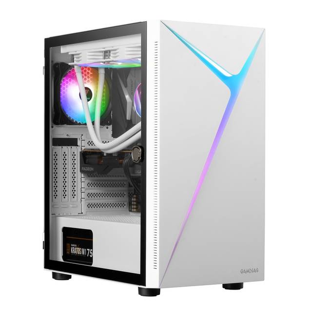 GAMDIAS GD-ARGUS E4 ELITE WH ATX Mid Tower Gaming Computer PC Case With Side Tempered Glass Swing Door (White) | GD-ARGUS E4 ELITE WH