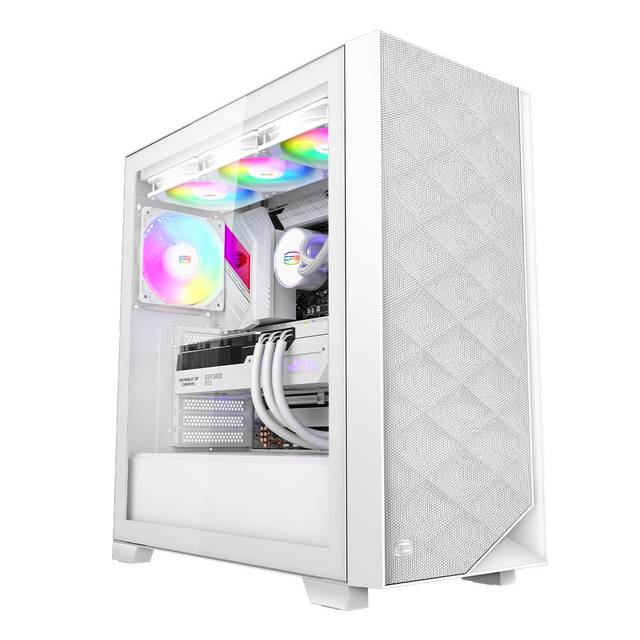 PCCOOLER C3-D510WHP3-GL CPS C3D510 ARGB WH PC Case with 3 ARGB Fans Desktop Computer Case Gaming PC Case for E-ATX / ATX / M-ATX / ITX,375MM Graphics Cards Support, Liquid Cooler Support, Easy Installation, Cable Storage, SPCC Metal | C3-D510WHP3-GL
