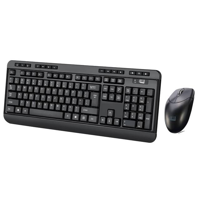 ADESSO WKB-1320CB Antimicrobial Wireless Desktop Keyboard and Mouse | WKB-1320CB