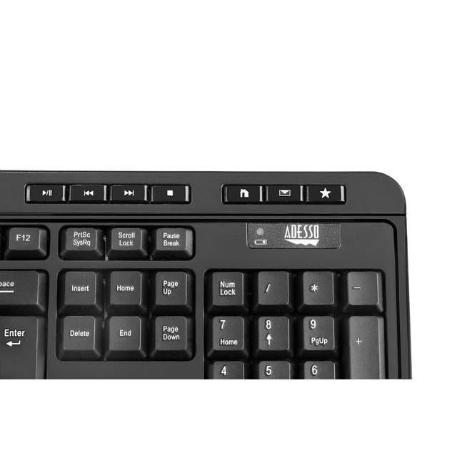 ADESSO WKB-1320CB Antimicrobial Wireless Desktop Keyboard and Mouse | WKB-1320CB