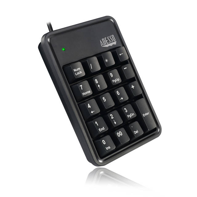 ADESSO AKB-600HB 19-Key Mechanical Keypad with 3-Port USB Hub | AKB-600HB