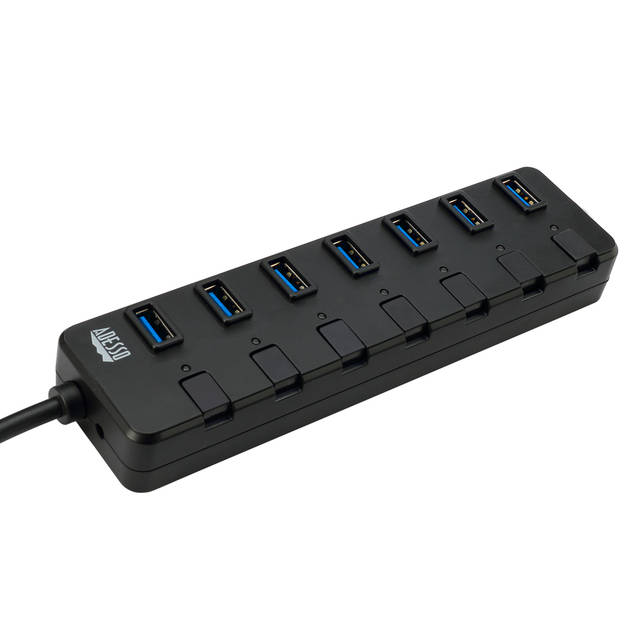 ADESSO AUH-3070P 7-Port USB 3.0 Hub with Individual Power Switch and Power Adapter | AUH-3070P