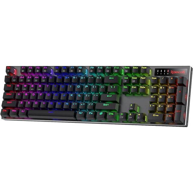 Redragon RED-K556PRO-R33BK K556 PRO Upgraded Wireless RGB Gaming Keyboard, BT/2.4Ghz Tri-Mode Aluminum Mechanical Keyboard w/No-Lag Connection, Hot-Swap Linear Quiet Red Switch | RED-K556PRO-R33BK