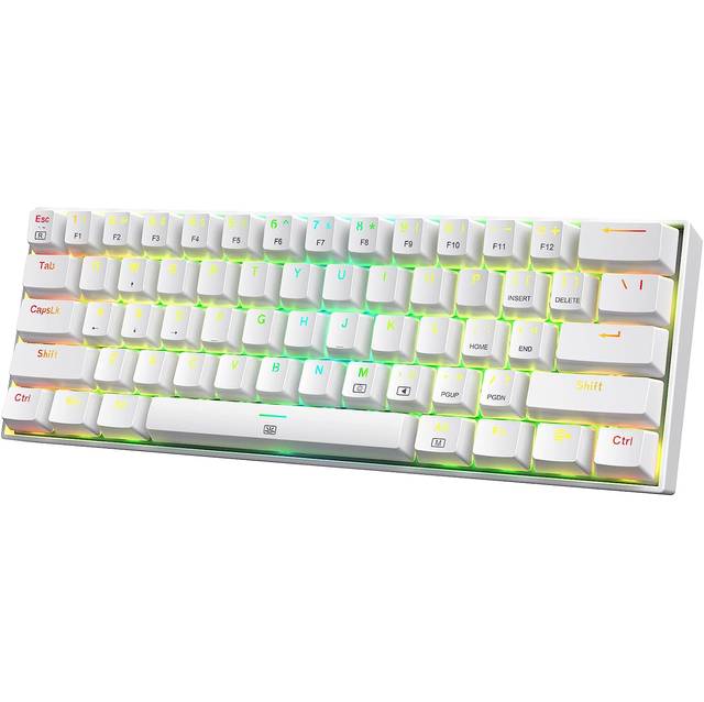 Redragon K630 Dragonborn 60% Wired RGB Gaming Mechanical Keyboard (White) | K630 RED SWITCH
