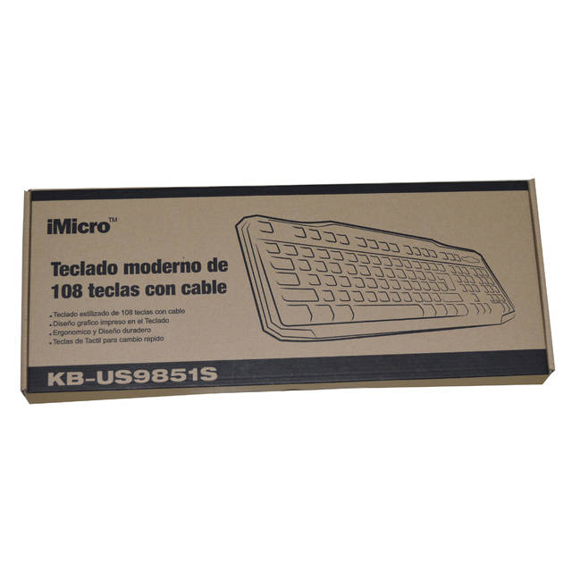 iMicro KB-US9851S USB Wired 108-Key Spanish Keyboard (Black) | KB-US9851S