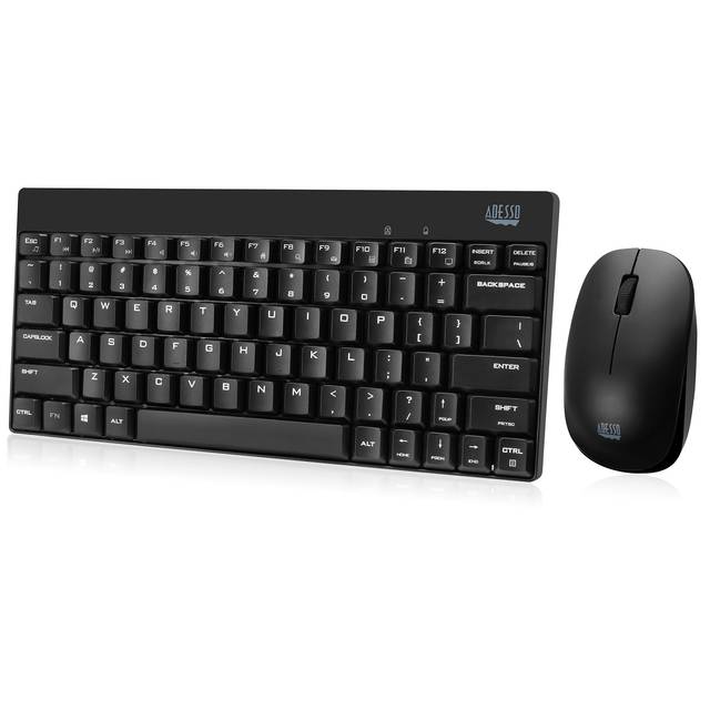 ADESSO WKB-1100CB Wireless Spill Resistant Mini Keyboard and Mouse Combo | WKB-1100CB