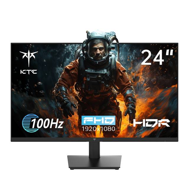 KTC H24V13 24 Inch 1080P Full HD Computer Monitor, 100Hz HDR10 Frameless Gaming Monitor with Freesync, HDMI and VGA Ports PC Monitor for Working, VESA, Tilt Adjustable, Eye Care | H24V13