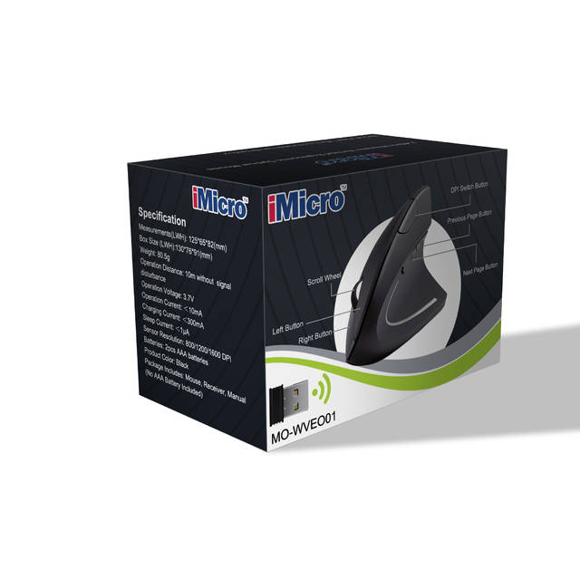 iMicro MO-WVEO01 2.4GHz Wireless Vertical Ergonomic Optical Mouse | MO-WVEO01