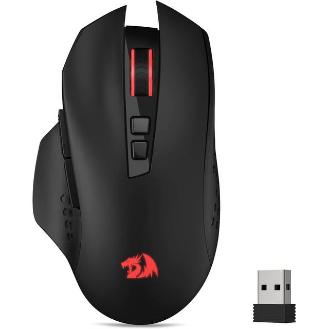 Redragon Gainer RED-M656-R1BK Wireless Gaming Mouse, 4000 DPI 2.4Ghz Gamer Mouse w/ 5 DPI Levels, 7 Macro Buttons, Red LED Backlit and Pro Software/Drive Supported, for PC/Mac/Laptop | RED-M656-R1BK