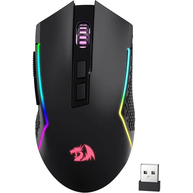 Redragon M693 Wireless Bluetooth Gaming Mouse, 8000 DPI, w/ 3-Mode Connection, 7 Macro Buttons, Durable Power Capacity and RGB Backlight (Black) | M693