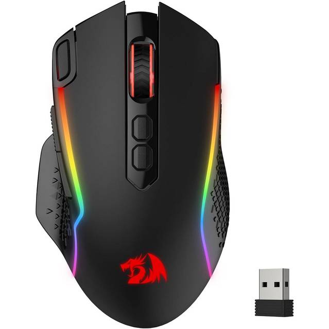 Redragon M810 Pro Wireless Gaming Mouse, 10000 DPI Wired/Wireless Gamer Mouse w/Rapid Fire Key, 8 Macro Buttons, 45-Hour Durable Power Capacity and RGB Backlit for PC/Mac/Laptop | M810