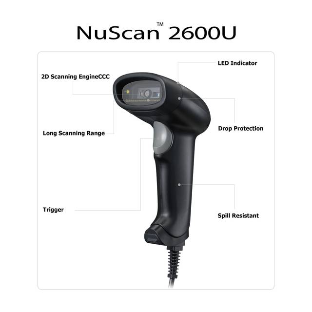 ADESSO NUSCAN 2600U 2D Handheld Barcode Scanner | NUSCAN 2600U