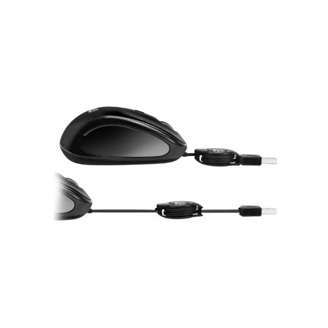 Adesso IMOUSE S8B USB Illuminated Retractable Mini Mouse (Black) | IMOUSE S8B