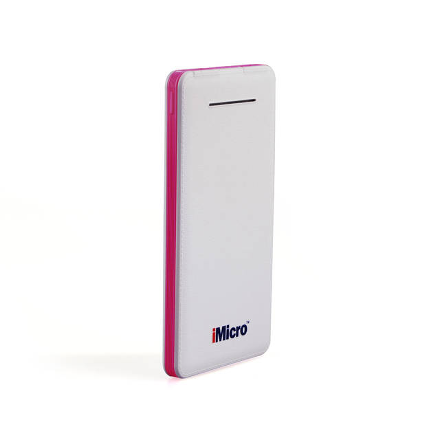 iMicro PB-IM8000R 8000mAh Lithium Polymer Battery Power Bank w/ Flashlight (Pink) | PB-IM8000R
