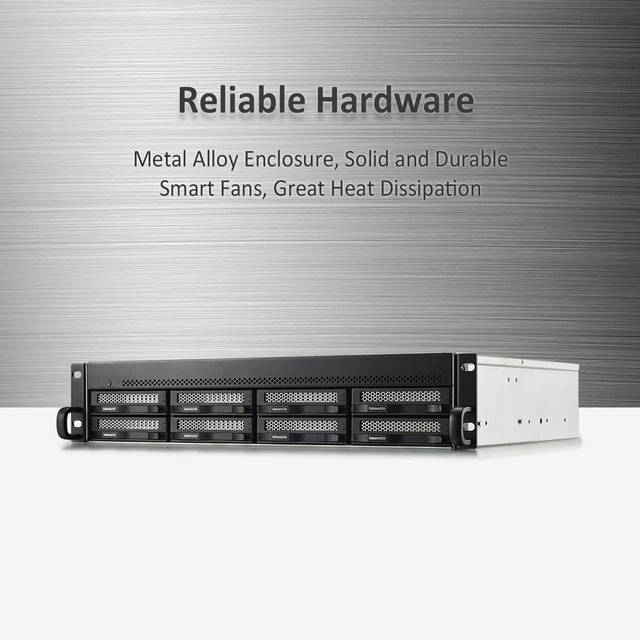 TERRAMASTER U8-450 NAS Server Rackmount 2U 8-Bay High Speed Network Attached Storage with Atom C3558R Quad-core CPU, 8GB DDR4 Memory, Dual SFP+ 10GbE Interfaces, Dual 2.5GbE Ports Diskless | U8-450