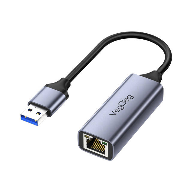 VegGieg V-K306 USB to Ethernet Adapter, Driver Free USB 3.0 to 100/1000 Gigabit Ethernet LAN Network Adapter, RJ45 Internet Adapter | V-K306