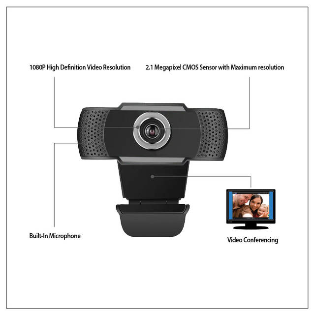 Adesso CYBERTRACK H4-TAA 1080P HD USB Webcam with Built-in Microphone TAA Compliant | CYBERTRACK H4-TAA