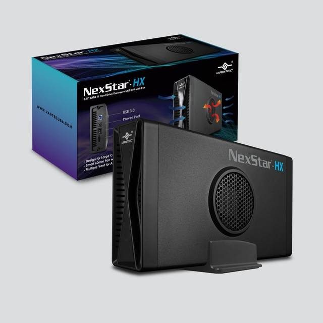 Vantec NST-387S3-BK NexStar HX, 3.5 SATA III Hard Drive Enclosure USB 3.0 with Fan | NST-387S3-BK