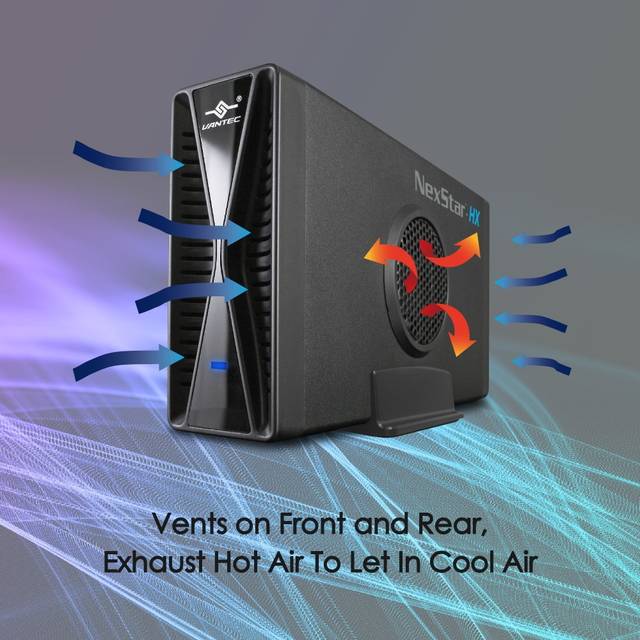 Vantec NST-387S3-BK NexStar HX, 3.5 SATA III Hard Drive Enclosure USB 3.0 with Fan | NST-387S3-BK