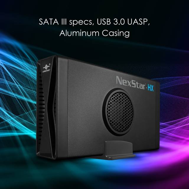 Vantec NST-387S3-BK NexStar HX, 3.5 SATA III Hard Drive Enclosure USB 3.0 with Fan | NST-387S3-BK