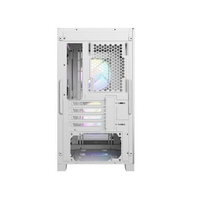 PCCOOLER C3-D310WHP2-GL CPS CC3D310 ARGB White PC Case with 2 ARGB Fans Desktop Computer Case Gaming Case for M-ATX / ITX, 350MM Graphics Cards Support, 2 x 3.5 inch and 3 x 2.5 inch Storage Slots, Liquid Cooler Support, Easy Installation, Cable Storage | C3-D310WHP2-GL