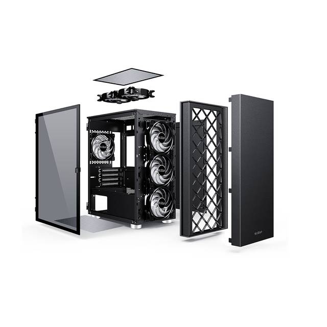 PCCOOLER PLATINUM LM300 ARGB Black M-ATX Tempered Glass Case | PLATINUM LM300 ARGB