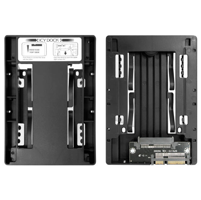 ICY DOCK MB882SP-1S-3B 2.5 inch to 3.5 inch SSD/SATA Hard Drive Converter (Black) | MB882SP-1S-3B