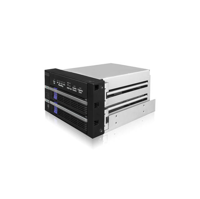 ICYDOCK FatCage RAID MB901SPR-B R1 Dual 2.5 inch/3.5 inch SATA Drive Removable RAID 1 and JBOD Mobile Rack Enclosure in 2 x 5.25 inch Bay | MB901SPR-B R1