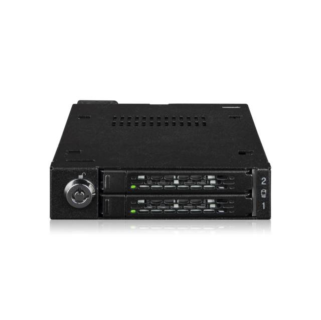 ICYDOCK ToughArmor MB092VK-B 2 Bay 2.5 inch U.2/U.3 NVMe SSD PCIe 4.0 Mobile Rack Enclosure for External 3.5 inch Drive Bay | MB092VK-B
