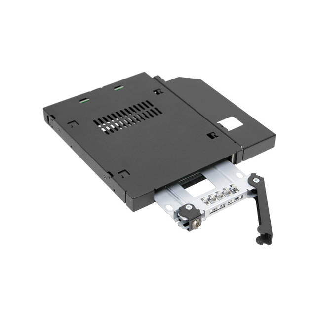 ICY DOCK ToughArmor MB411SKO-B 2.5 inch SATA/SAS HDD/SSD Rugged Full Metal Mobile Rack for Slim ODD or Slim FDD Bay w/ Key Lock (Black) | MB411SKO-B