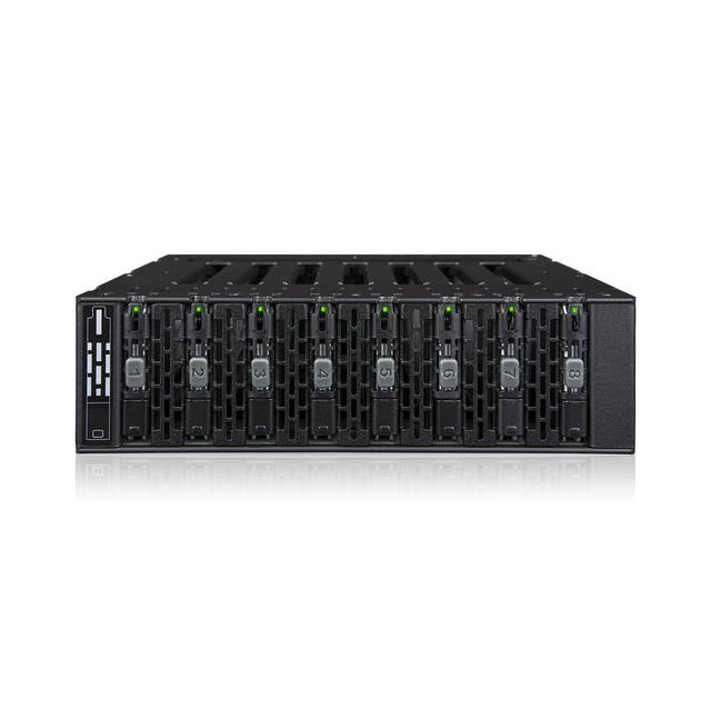 ICYDOCK ToughArmor MB873MP-B V2 8 Bay M.2 NVMe SSD PCIe 4.0 Mobile Rack Enclosure for External 5.25 inch Drive Bay (8 x OCuLink SFF-8612) | MB873MP-B V2