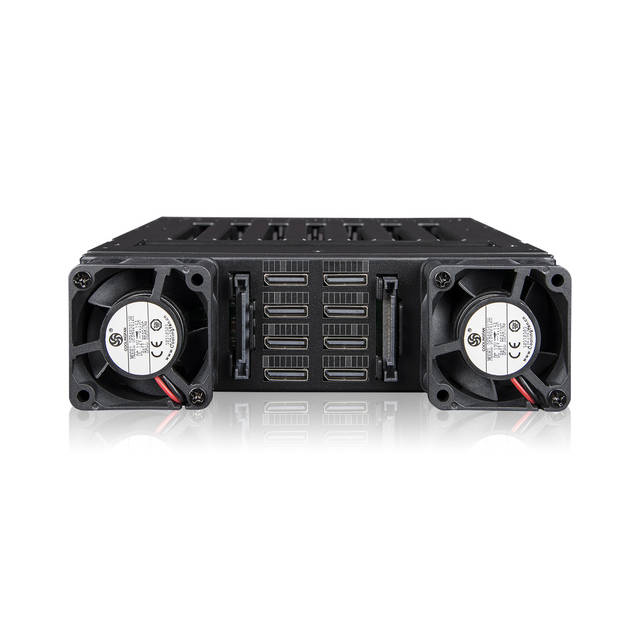 ICYDOCK ToughArmor MB873MP-B V2 8 Bay M.2 NVMe SSD PCIe 4.0 Mobile Rack Enclosure for External 5.25 inch Drive Bay (8 x OCuLink SFF-8612) | MB873MP-B V2