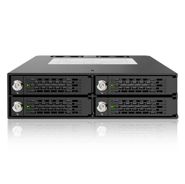 ICY DOCK ToughArmor MB994SK-1B Full Metal 4 Bay 2.5 inch SAS/SATA HDD/SSD Hot Swap Mobile Rack Cage for Single 5.25" Bay,w/ locking Trays (Black) | MB994SK-1B