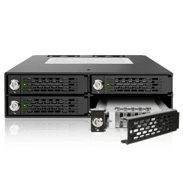 ICY DOCK ToughArmor MB994SK-1B Full Metal 4 Bay 2.5 inch SAS/SATA HDD/SSD Hot Swap Mobile Rack Cage for Single 5.25" Bay,w/ locking Trays (Black) | MB994SK-1B