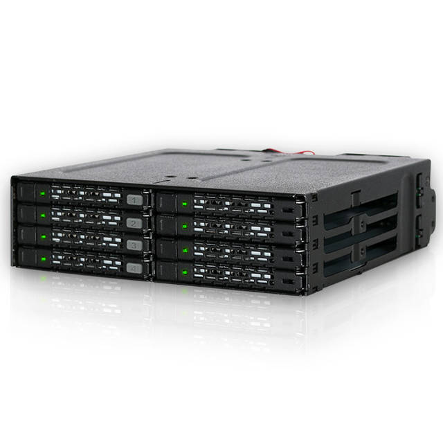 ICY DOCK ToughArmor MB998IP-B Rugged Full Metal 8 Bay 2.5 inch SAS/SATA SSD&HDD (7mm) Backplane Cage for External 5.25 inch Bay | MB998IP-B