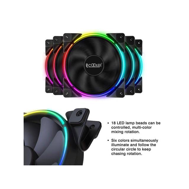 PCCOOLER CORONA 3-IN-1 FRGB KIT Cooling Fans KIT with Controller | CORONA 3-IN-1 FRGB KIT