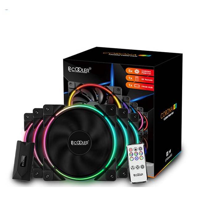 PCCOOLER CORONA 5-IN-1 FRGB KIT Cooling Fans KIT with Controller | CORONA 5-IN-1 FRGB KIT