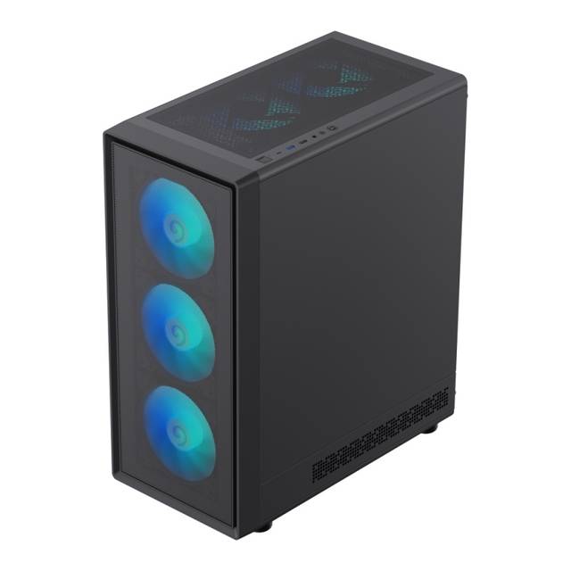 GameMax Storm 2 AB ATX Mid Tower Gaming Case - 6 Fans ARGB Black, Tempered Glass Left Side Panel | STORM 2 AB
