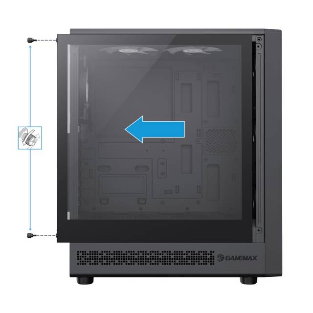 GameMax Storm 2 AB ATX Mid Tower Gaming Case - 6 Fans ARGB Black, Tempered Glass Left Side Panel | STORM 2 AB