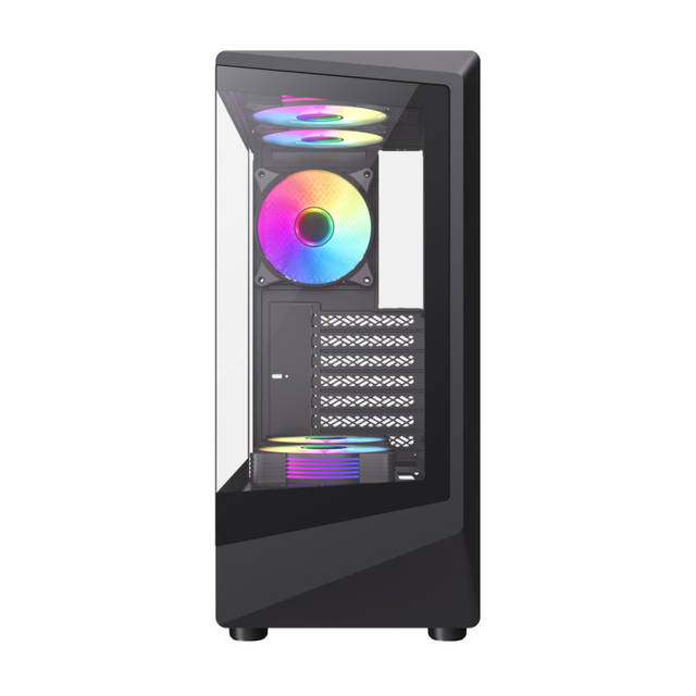GameMax Vista COC BK ATX Mid-Tower Gaming Case Features Motherboard Back End Cooling 5 ARGB Fans | VISTA COC BK