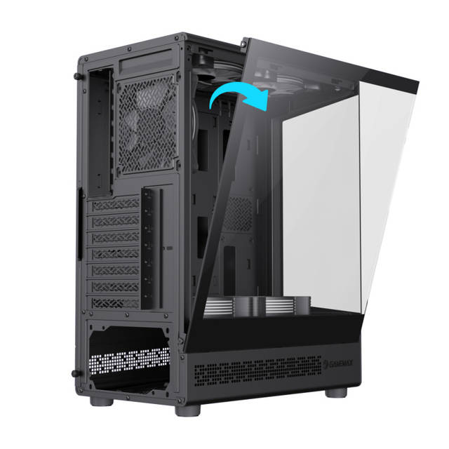 GameMax Vista COC BK ATX Mid-Tower Gaming Case Features Motherboard Back End Cooling 5 ARGB Fans | VISTA COC BK