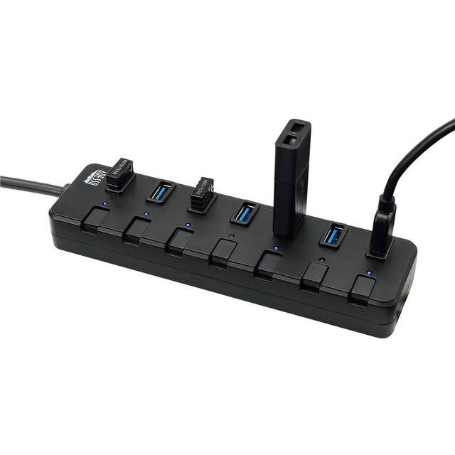 ADESSO AUH-3070P 7-Port USB 3.0 Hub with Individual Power Switch and Power Adapter | AUH-3070P