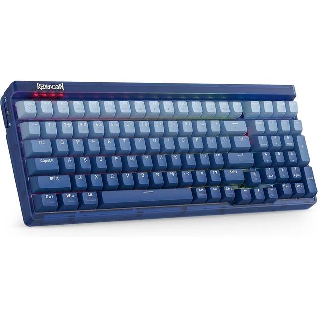 Redragon K656 PRO 3-Mode Wireless RGB Gaming Keyboard, 100 Keys Mechanical Keyboard w/Translucent Board, Hot-Swappable Socket, Sound Absorbing Foam & Custom Tactile Switch, Gradient BlueMade | K656