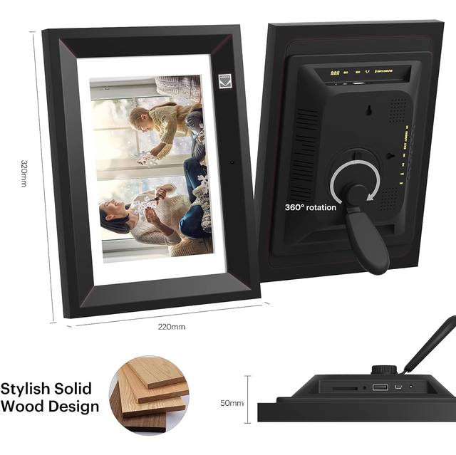 KODAK RDPF-1020V BLACK 10.1 inch IPS800x1280 8GB Wooden frame, Black, Digital Photo Frame | RDPF-1020V BLACK