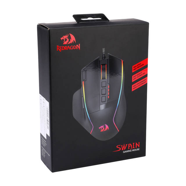 Redragon SWAIN M915 Wired Gaming Mouse, 9 programmable button with quick fire button Dynamic RGB backlight, 26000DPI | M915