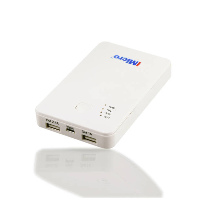 iMicro PB-IM5000W 5000mAh Lithium Polymer Battery Power Bank (White) | PB-IM5000W