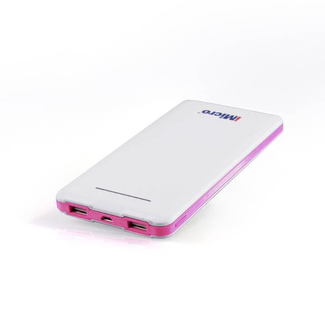 iMicro PB-IM8000R 8000mAh Lithium Polymer Battery Power Bank w/ Flashlight (Pink) | PB-IM8000R